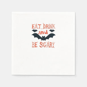 Iss Trinke Und Sei Gruselig Halloween Fledermäuse Serviette