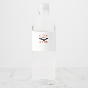 Iss Trinke Und Sei Gruselig Halloween Fledermäuse Wasserflaschenetikett