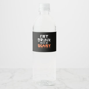 Iss Trinke Und Sei Gruselig Lustig Halloween Minim Wasserflaschenetikett