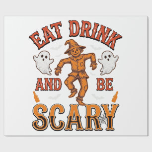 Iss, trinke und sei gruselig Vintage Halloween-Shi Geschenkpapier