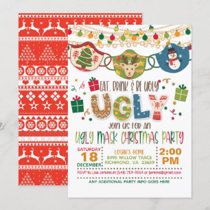 Iss, trinke und sei hässlich - hässlich Maske Weih Einladung