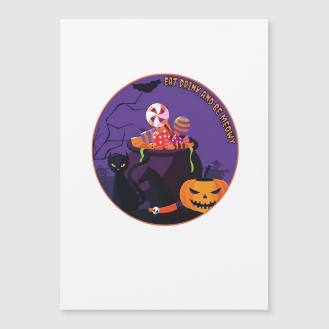 Iss Trinke Und Sei Miauig Süß Casual Magnetkarte (Vorderseite)