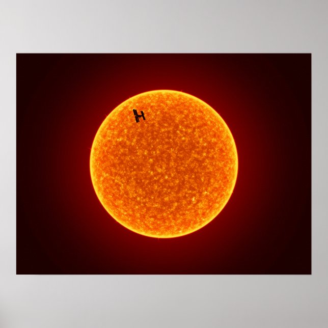 ISS und Sonne Poster (Vorne)