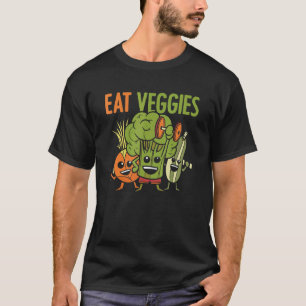 Iss Veggie-Veganer Fitness Motivational Veganismus T-Shirt