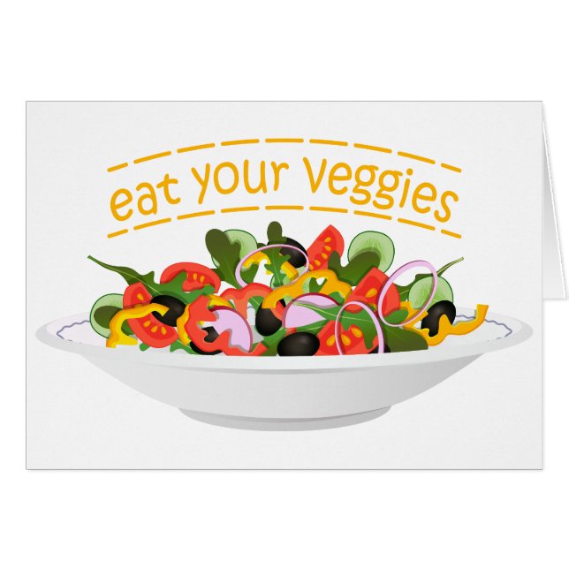Iss Your Veggies Zitat frisch Salat Mix Schüssel g (Vorderseite (Horizontal))