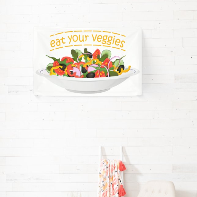 Iss Your Veggies Zitat frisch Salat Mix Schüssel g Banner (InSitu)