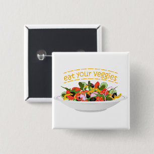 Iss Your Veggies Zitat frisch Salat Mix Schüssel g Button