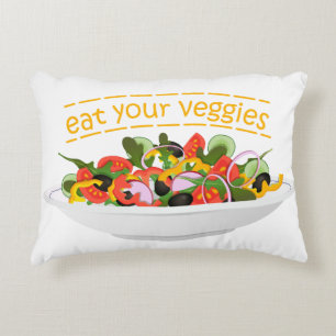 Iss Your Veggies Zitat frisch Salat Mix Schüssel g Dekokissen