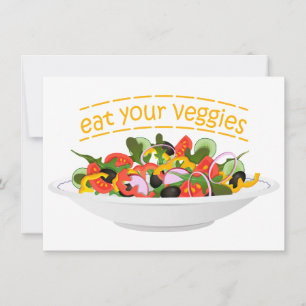 Iss Your Veggies Zitat frisch Salat Mix Schüssel g Einladung