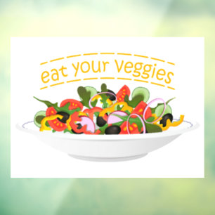 Iss Your Veggies Zitat frisch Salat Mix Schüssel g Fensteraufkleber