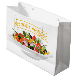 Iss Your Veggies Zitat frisch Salat Mix Schüssel g Große Geschenktüte