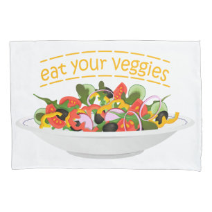 Iss Your Veggies Zitat frisch Salat Mix Schüssel g Kissenbezug