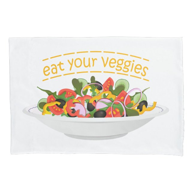Iss Your Veggies Zitat frisch Salat Mix Schüssel g Kissenbezug (Vorderseite)