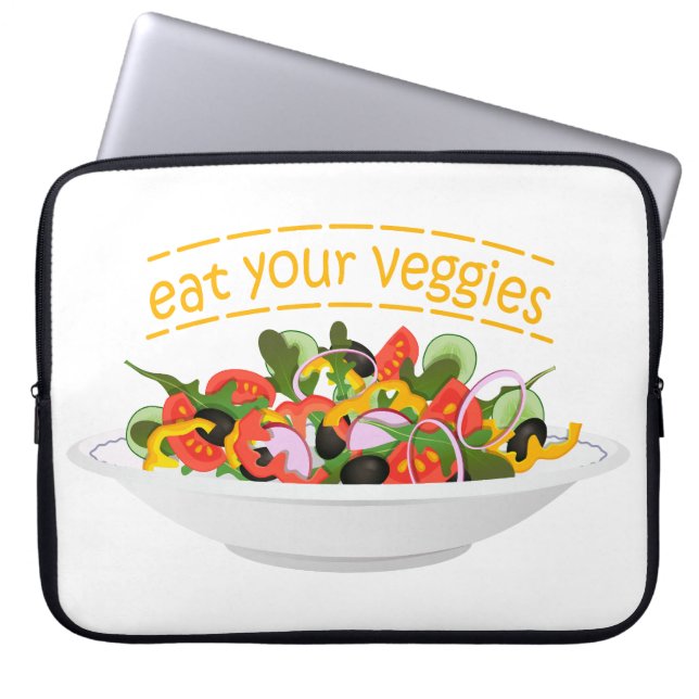 Iss Your Veggies Zitat frisch Salat Mix Schüssel g Laptopschutzhülle (Vorderseite)