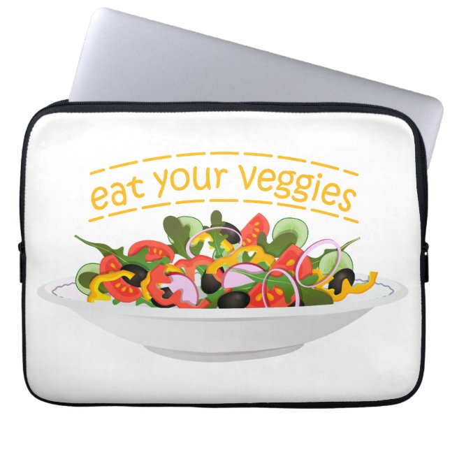 Iss Your Veggies Zitat frisch Salat Mix Schüssel g Laptopschutzhülle (Vorderseite)