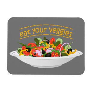 Iss Your Veggies Zitat frisch Salat Mix Schüssel g Magnet