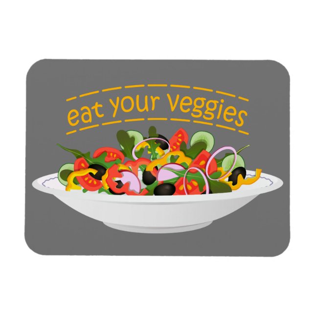 Iss Your Veggies Zitat frisch Salat Mix Schüssel g Magnet (Horizontal)