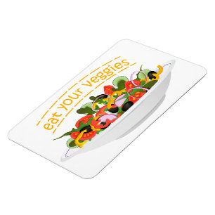 Iss Your Veggies Zitat frisch Salat Mix Schüssel g Magnet