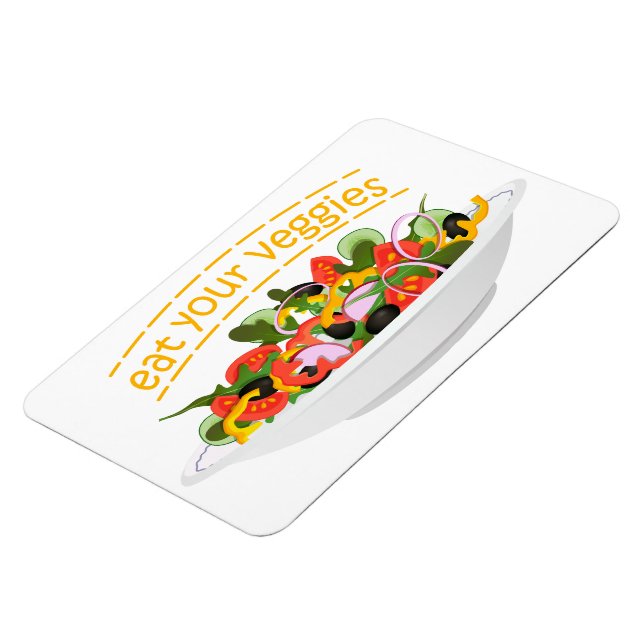 Iss Your Veggies Zitat frisch Salat Mix Schüssel g Magnet (Linke Seite)