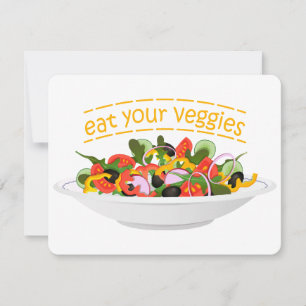 Iss Your Veggies Zitat frisch Salat Mix Schüssel g Mitteilungskarte