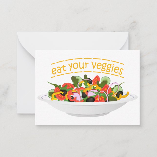 Iss Your Veggies Zitat frisch Salat Mix Schüssel g Mitteilungskarte (Vorderseite)