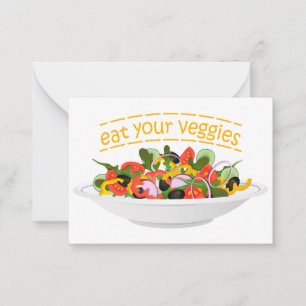 Iss Your Veggies Zitat frisch Salat Mix Schüssel g Mitteilungskarte