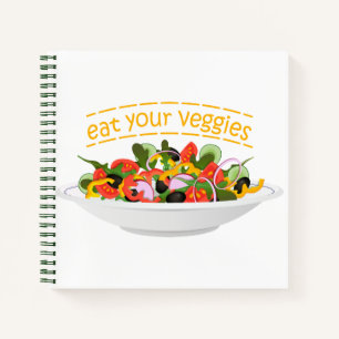 Iss Your Veggies Zitat frisch Salat Mix Schüssel g Notizbuch