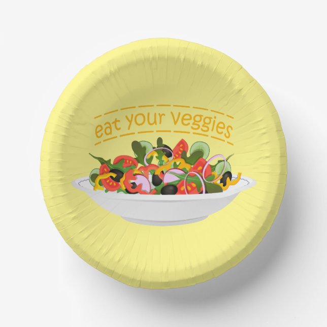 Iss Your Veggies Zitat frisch Salat Mix Schüssel g Pappteller (Vorderseite)