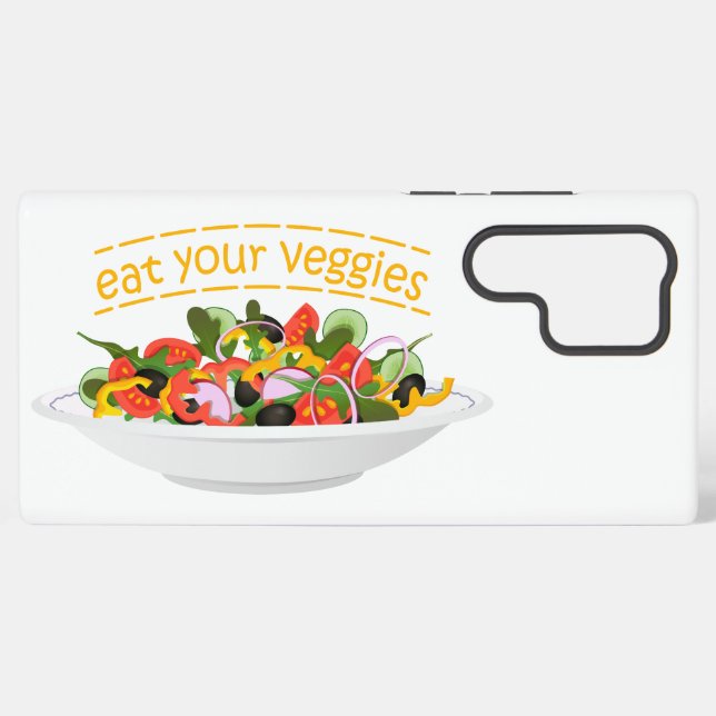 Iss Your Veggies Zitat frisch Salat Mix Schüssel g Samsung Galaxy Hülle (Rückseite (Horizontal))