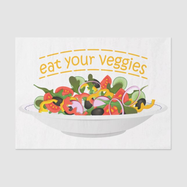 Iss Your Veggies Zitat frisch Salat Mix Schüssel g Seidenpapier (Vorderseite)