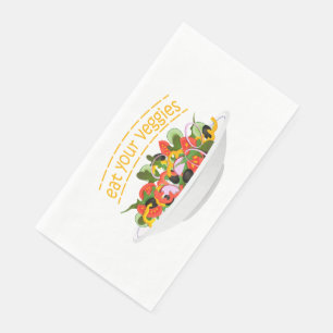 Iss Your Veggies Zitat frisch Salat Mix Schüssel g Serviette