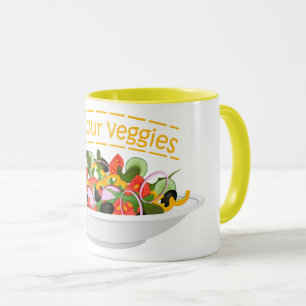 Iss Your Veggies Zitat frisch Salat Mix Schüssel g Tasse