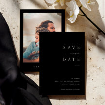 ISSA Black Elegant Save-the-Date-Einladung mit Fot