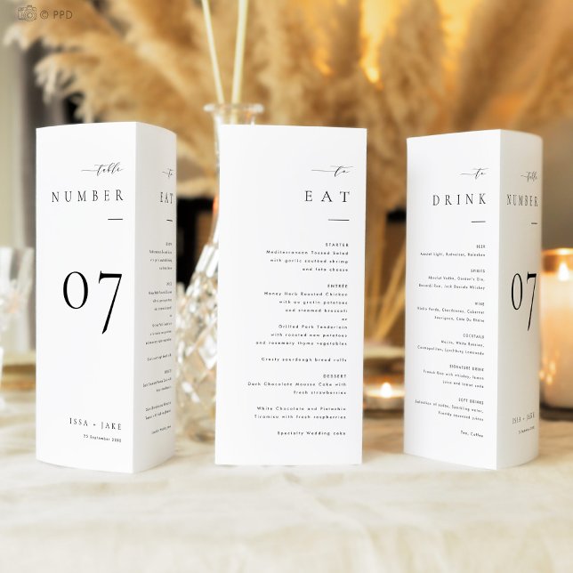 ISSA Elegant Trifold Table Numbers with Menu (Von Creator hochgeladen)