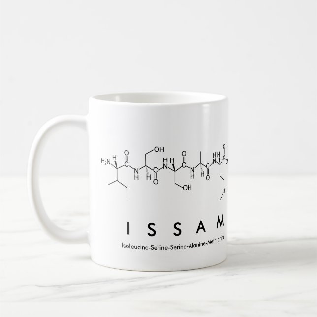 Issam Peptid-Namen-Tasse Kaffeetasse (Links)