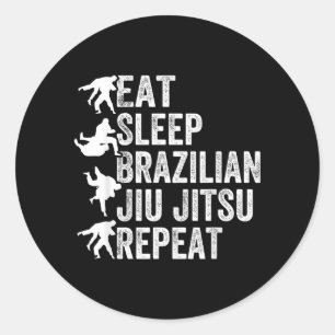 Issen Schlaf Brasilianisches Jiu Jitsu Wiederholun Runder Aufkleber
