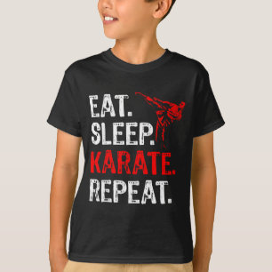 Issen Schlafen Karate Wiederholen Karate Spieler L T-Shirt