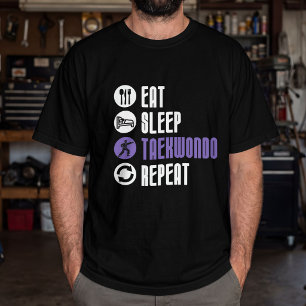 Issen Schlafen Taekwondo Wiederholen Lustige Kampf T-Shirt