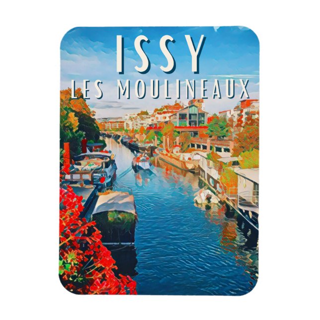 Issy Les Moulineaux Foto Vintage Magnet (Vertikal)
