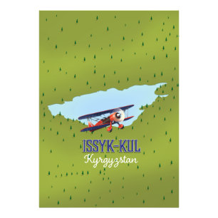 Issyk-Kul Kirgisistan See Reise Poster Kunst.