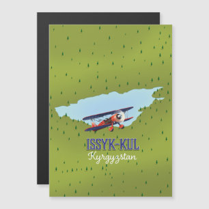 Issyk-Kul Kirgisistan See Reise Poster Kunst. Magnetkarte