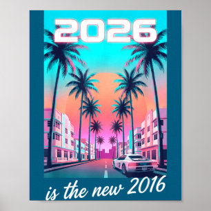 Ist 2016 Retro Synthwave Auto-Ästhetik Poster
