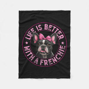 Ist besser mit Franzose - französischer Bulldog 1 Fleecedecke