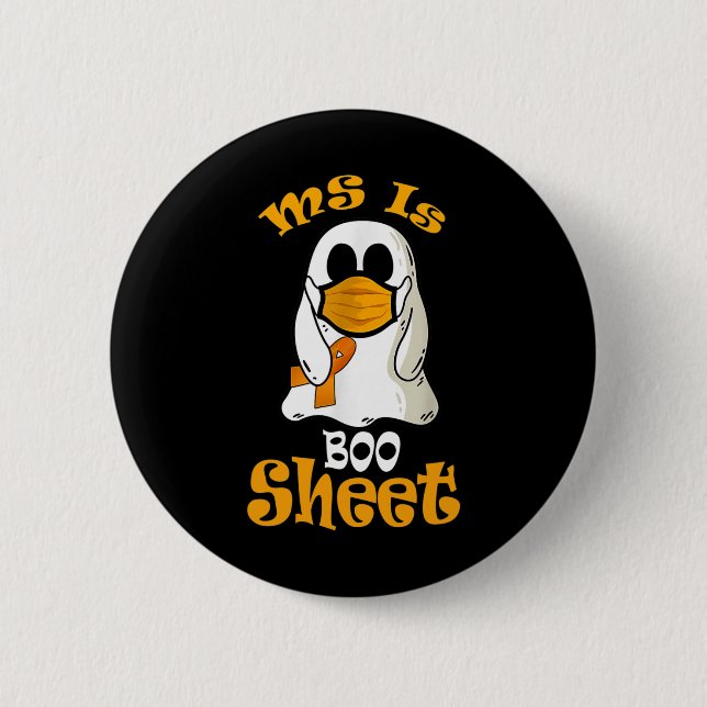 Ist Boo-Sheet-Geist in Maske-Multiple-Sklerose-Awa Button (Vorderseite)