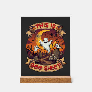 Ist Boo Sheet Halloween Geist Friedhof Kürbisse_1 Acrylschild