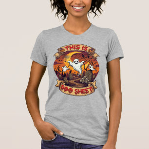 Ist Boo Sheet Halloween Geist Friedhof Kürbisse_1 T-Shirt