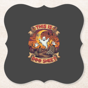 Ist Boo Sheet Halloween Geist Friedhof Kürbisse_1 Untersetzer