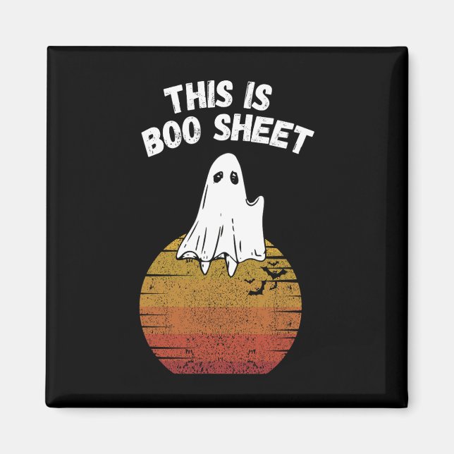 Ist Bootblatt Ghost Retro Halloween leichtes Kostü Magnet (Vorne)
