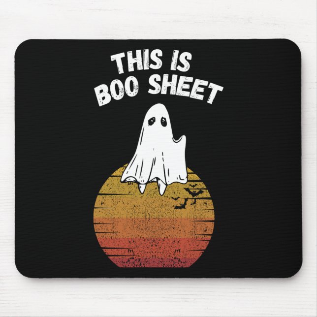 Ist Bootblatt Ghost Retro Halloween leichtes Kostü Mousepad (Vorne)