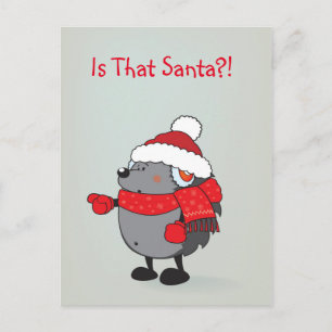 Ist das der Weihnachtsmann?! Feiertagspostkarte